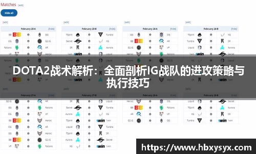 DOTA2战术解析：全面剖析IG战队的进攻策略与执行技巧